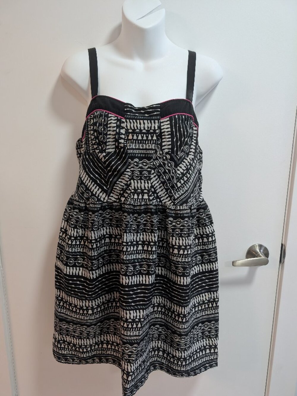 Black and White Tribal-Print Sundress